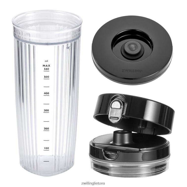 Zwilling enfinigy asmeninis blenderio indelis su gėrimo dangteliu ir vakuuminiu dangteliu - juodas elektrikai 8X8Z2X585