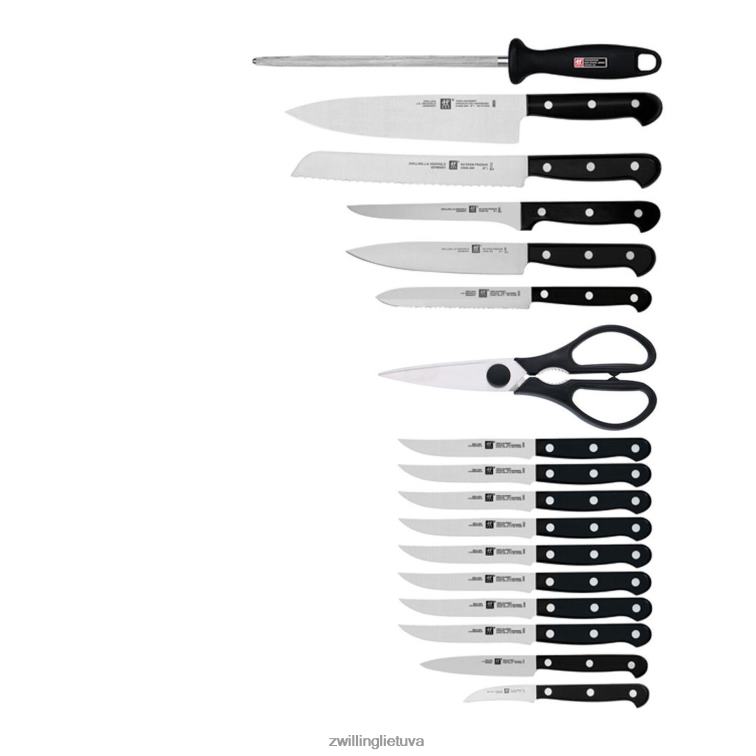 Zwilling dvyniai gurmaniški 18 vnt, peilių blokų rinkinys, natūralus stalo įrankiai 8X8Z2X12