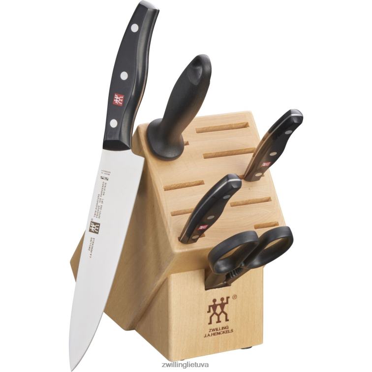 Zwilling twin signature 6 vnt, peilių blokų rinkinys, natūralus stalo įrankiai 8X8Z2X258