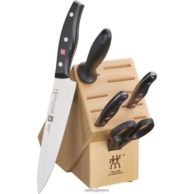 Zwilling twin signature 6 vnt, peilių blokų rinkinys, natūralus stalo įrankiai 8X8Z2X258