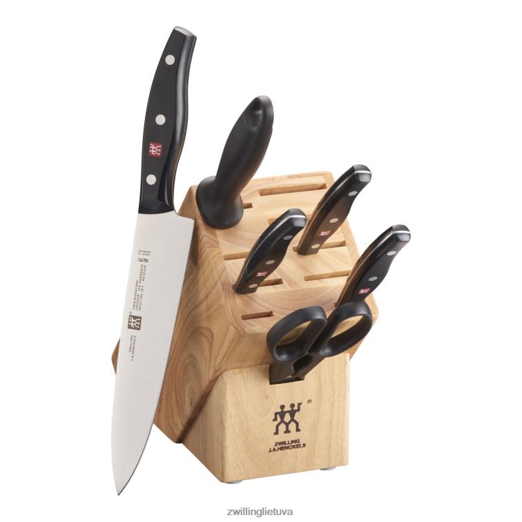 Zwilling twin signature 7 vnt, peilių blokų rinkinys, natūralus stalo įrankiai 8X8Z2X381