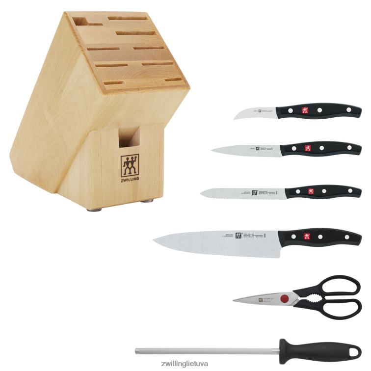 Zwilling twin signature 7 vnt, peilių blokų rinkinys, natūralus stalo įrankiai 8X8Z2X381