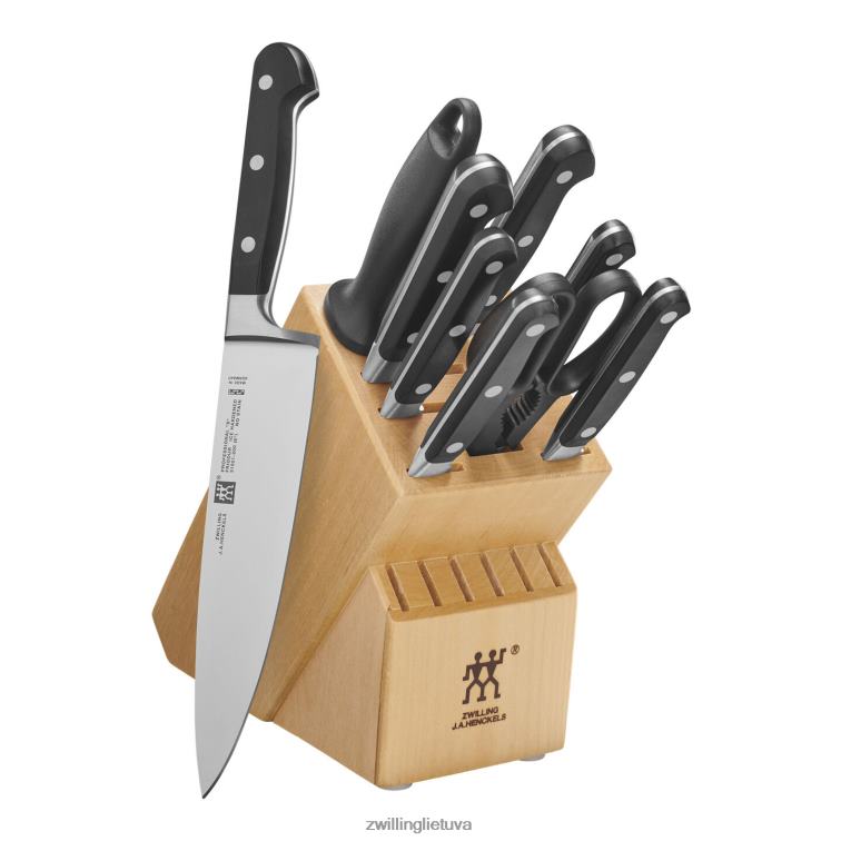 Zwilling profesionalus s 10 vnt, blokelių komplektas su natūralaus kaučiuko trinkelėmis, natūralus stalo įrankiai 8X8Z2X433