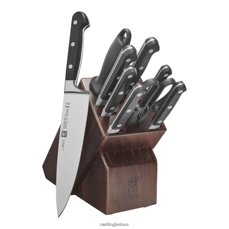 Zwilling profesionalus s 10 vnt, blokelių komplektas su riešutmedžio blokeliu, graikinis riešutas stalo įrankiai 8X8Z2X130