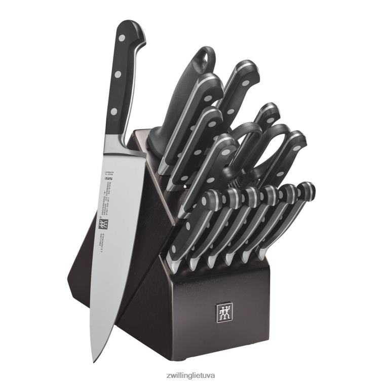 Zwilling profesionalus s 16 vnt, peilių blokų komplektas, juodas matinis stalo įrankiai 8X8Z2X90