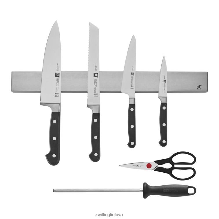 Zwilling profesionalus s 7 vnt, komplektas su 17,5" nerūdijančio plieno magnetiniu peiliuku stalo įrankiai 8X8Z2X275