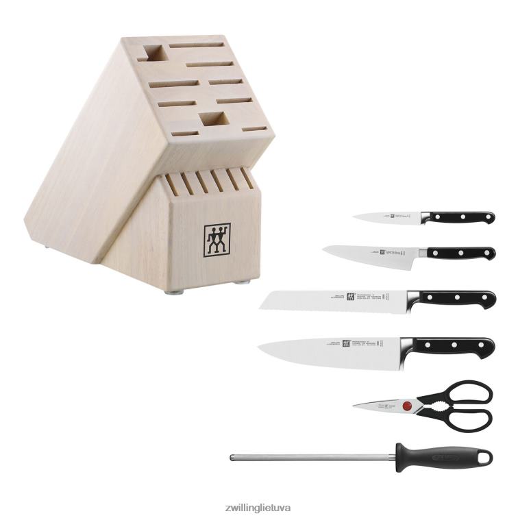Zwilling profesionalus s 7 vnt, peilių blokų komplektas, baltas stalo įrankiai 8X8Z2X115