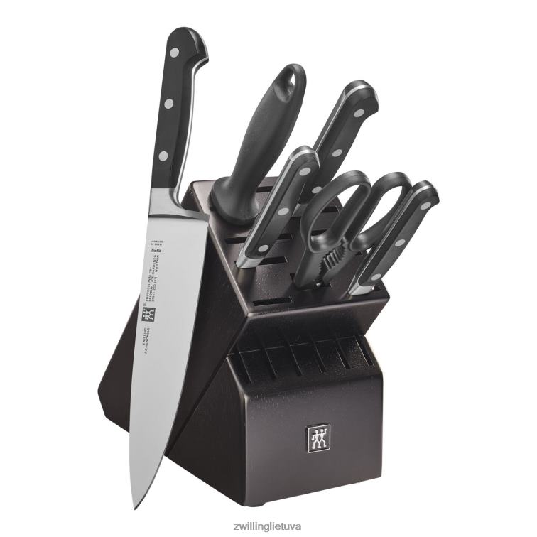 Zwilling profesionalus s 7 vnt, peilių blokų komplektas, juodas matinis stalo įrankiai 8X8Z2X111