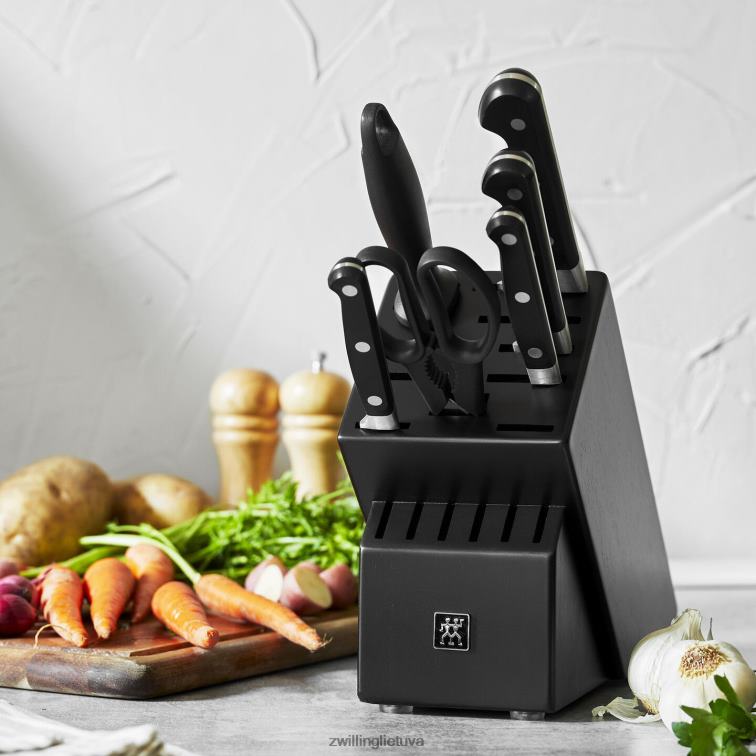 Zwilling profesionalus s 7 vnt, peilių blokų komplektas, juodas matinis stalo įrankiai 8X8Z2X111