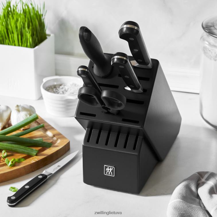 Zwilling profesionalus s 7 vnt, peilių blokų komplektas, juodas matinis stalo įrankiai 8X8Z2X111