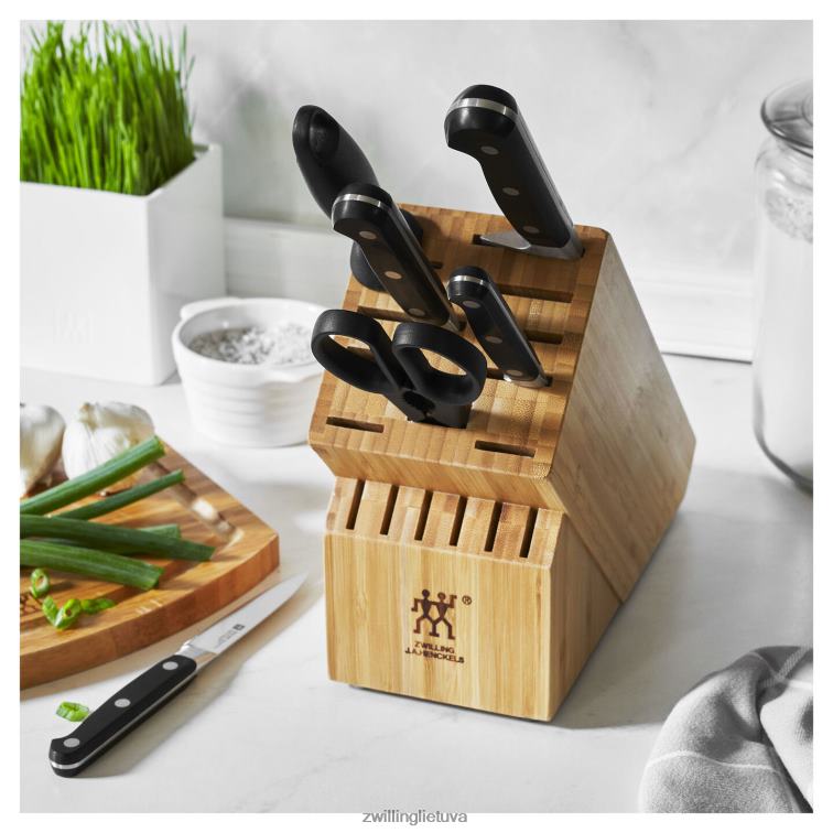 Zwilling profesionalus s 7 vnt, peilių blokų komplektas, natūralus stalo įrankiai 8X8Z2X51