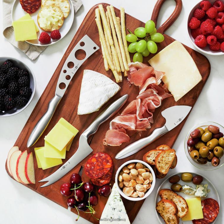 Zwilling priedai 3 vnt, nerūdijančio plieno sūrio peilių rinkinys stalo įrankiai 8X8Z2X13