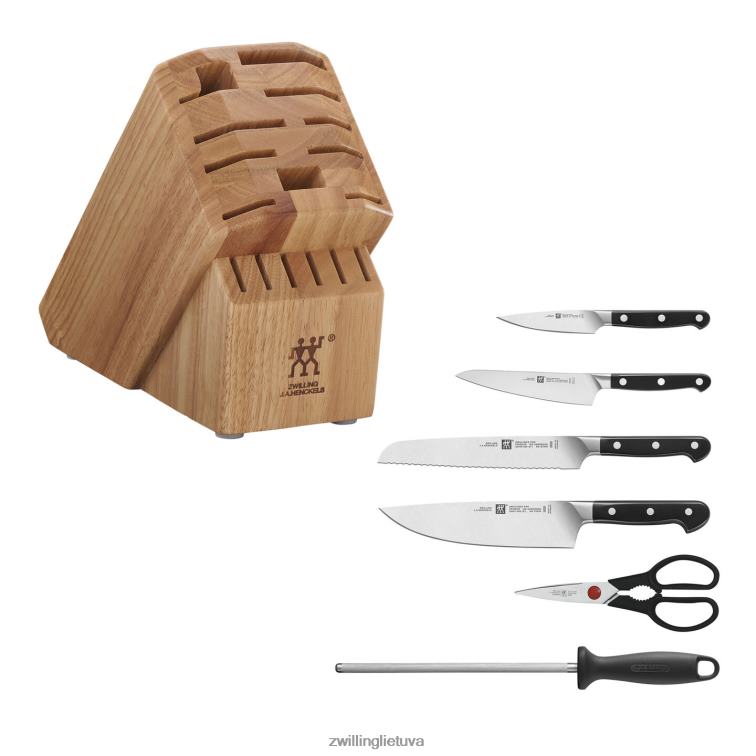 Zwilling pro 7 vnt, peilių blokų rinkinys, natūralus stalo įrankiai 8X8Z2X94