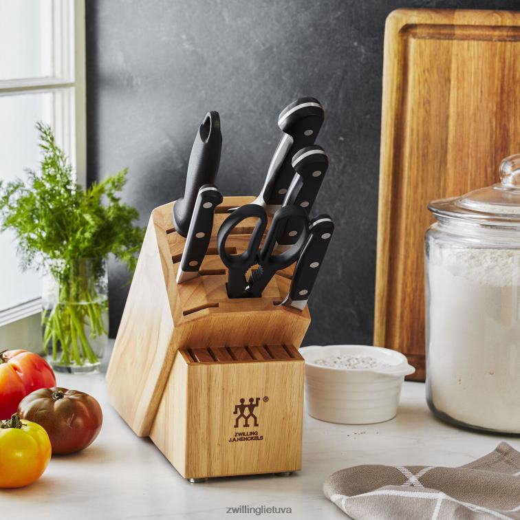 Zwilling pro 7 vnt, peilių blokų rinkinys, natūralus stalo įrankiai 8X8Z2X94