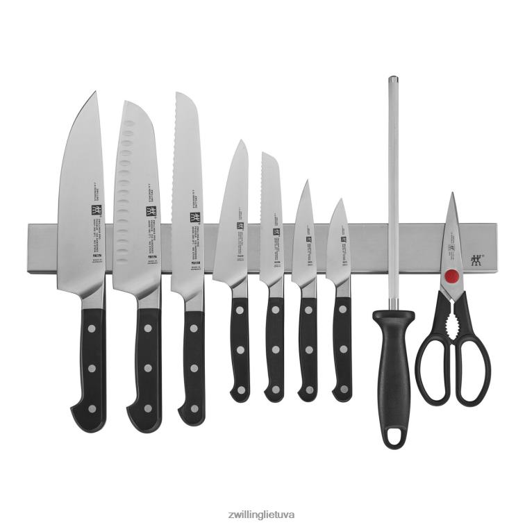 Zwilling Pro 10 vnt, blokų rinkinys su 17,5" nerūdijančio plieno magnetiniu peiliuku stalo įrankiai 8X8Z2X262