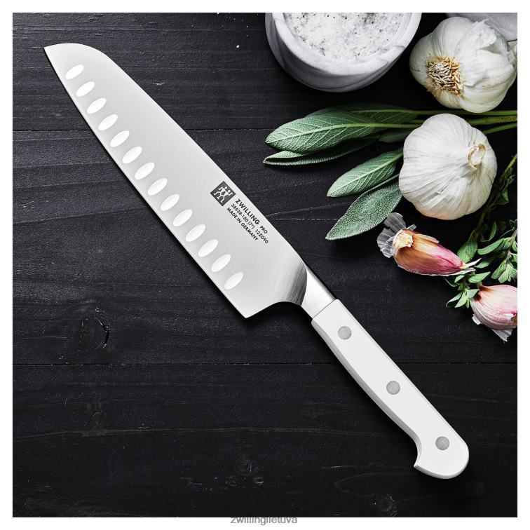 Zwilling Pro le blanc 7 colių, tuščiavidurio krašto plonas Santoku peilis stalo įrankiai 8X8Z2X212