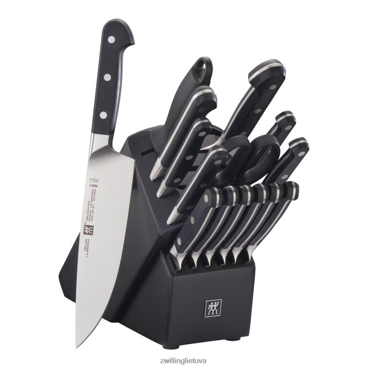 Zwilling pro 16 vnt, peilių blokų rinkinys, juodas matinis stalo įrankiai 8X8Z2X31