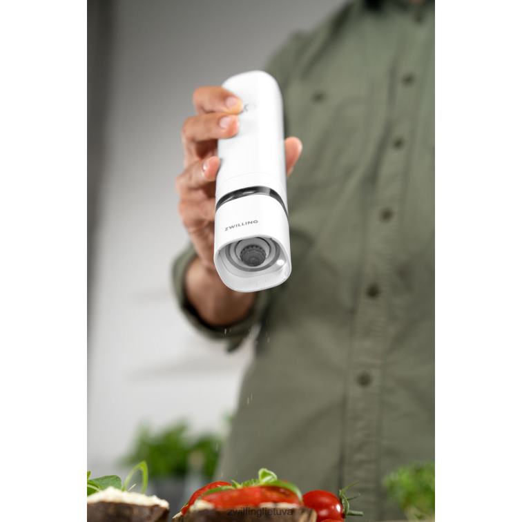 Zwilling enfinigy elektrinis druskos/pipirų malūnas, baltas virtuvė 8X8Z2X550
