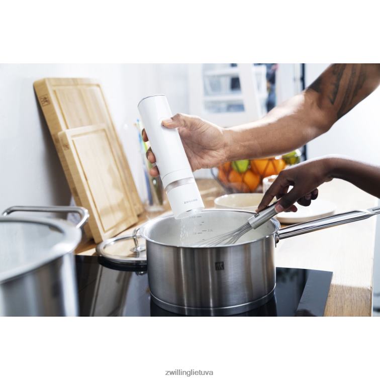 Zwilling enfinigy elektrinis druskos/pipirų malūnas, baltas virtuvė 8X8Z2X550