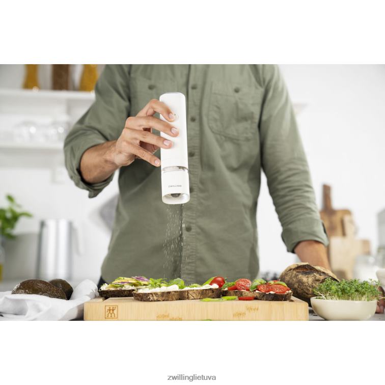 Zwilling enfinigy elektrinis druskos/pipirų malūnas, baltas virtuvė 8X8Z2X550