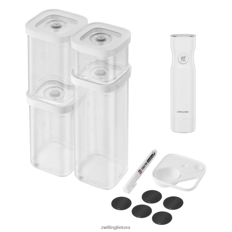 Zwilling Fresh & save kubo konteinerių rinkinys su vakuuminiu siurbliu, mažas, 7 vnt., skaidrus-baltas virtuvė 8X8Z2X525