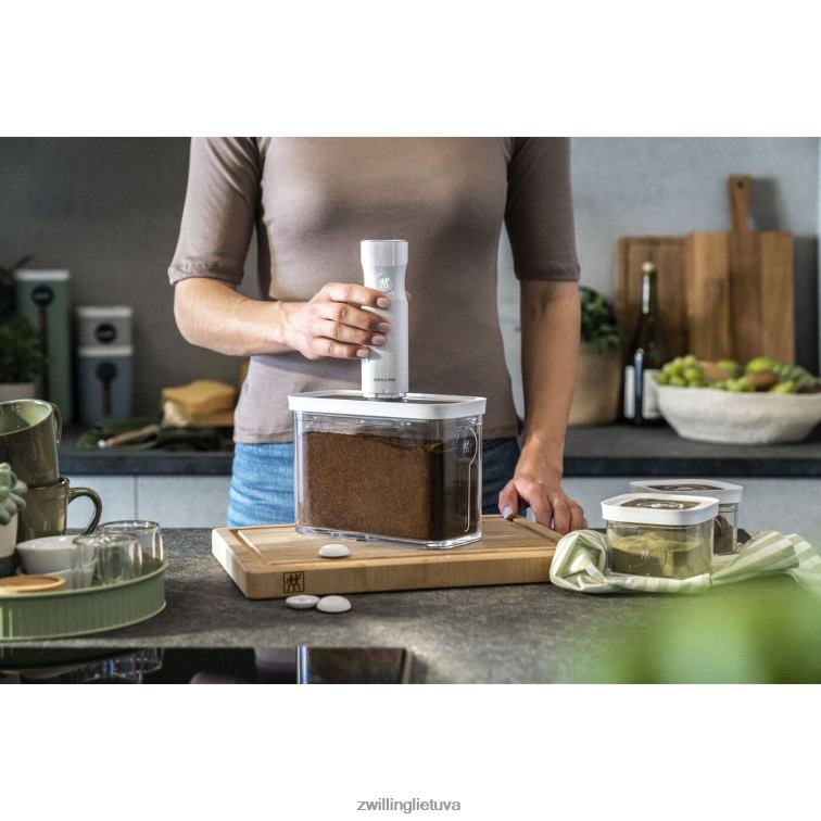 Zwilling Fresh & save kubo konteinerių rinkinys su vakuuminiu siurbliu, vidutinis, 6 vnt., skaidrus-baltas virtuvė 8X8Z2X478