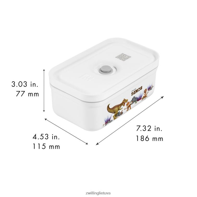 Zwilling fresh & save m dinos vakuuminė priešpiečių dėžutė, plastikinė, baltai pilka virtuvė 8X8Z2X512