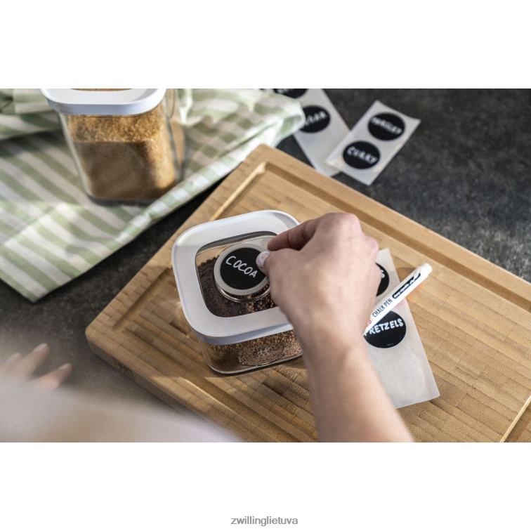 Zwilling šviežias ir taupomas kubas silikoninis etikečių rinkinys su kreidos žymekliu, 11 vnt virtuvė 8X8Z2X480
