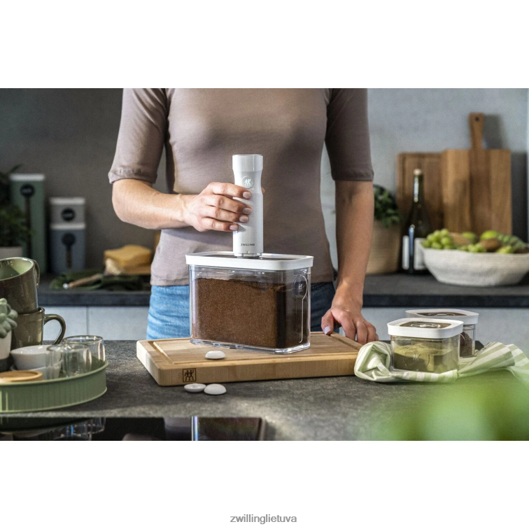 Zwilling šviežias ir taupomas kubo konteineris 3 m, 3 qt, skaidrus-baltas virtuvė 8X8Z2X468