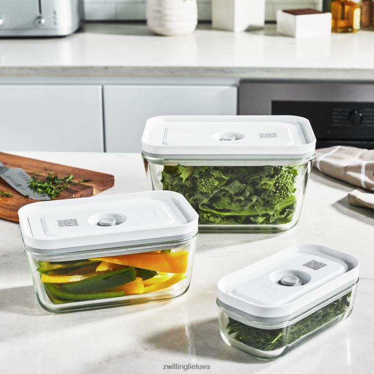Zwilling šviežias ir taupomas s/m/l / 3 vnt vakuuminių konteinerių komplektas, pilka virtuvė 8X8Z2X451